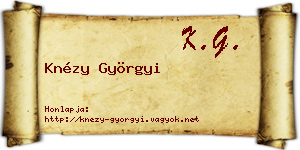 Knézy Györgyi névjegykártya